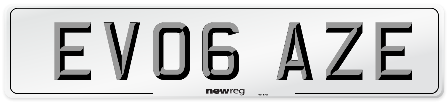 EV06 AZE Number Plate from New Reg